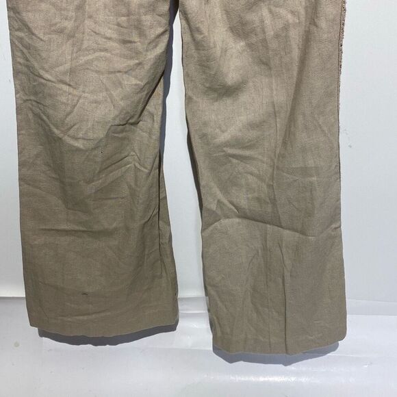 Jolt Women's Khaki Embroidered Tassel Drawstring Wide Leg Pants Size 1 NWT - Picture 6 of 9